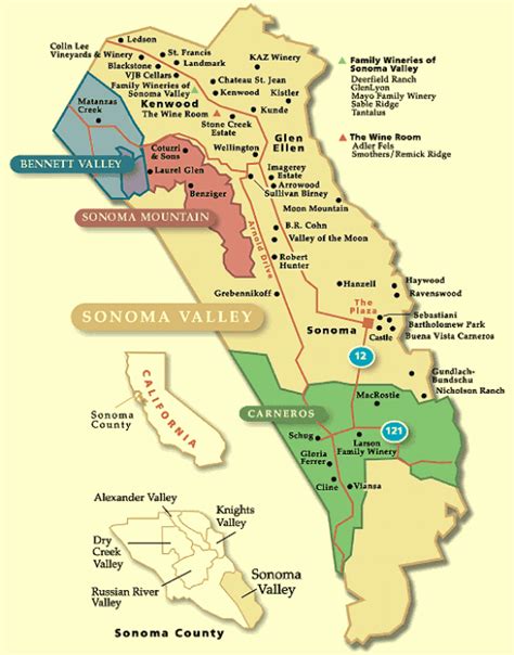 Exploring The Map Of Sonoma Wineries 2023 Calendar Printable