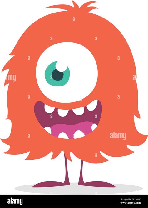Cartoon Happy Monster With Big Mouth Laughing Vector Illustration Of