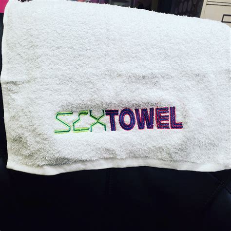 Sex Towel Embroidered In 80`s Colors
