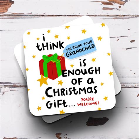 Christmas Coaster Me Being Your Grandchild By Arrow T Co