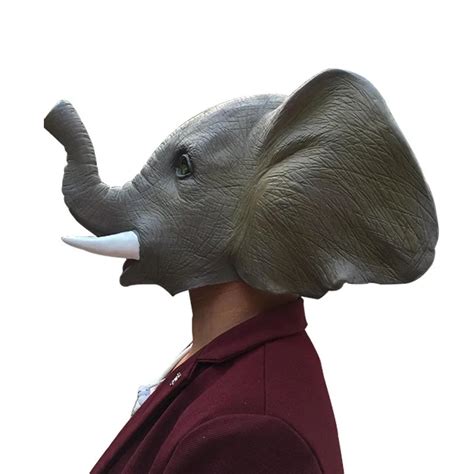 Halloween Props Adult Elephant Masks Animal Full Latex Masquerade