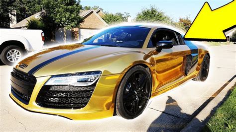 Moosecrafts New Gold Chrome Supercar Gold Audi R8 V10 Youtube