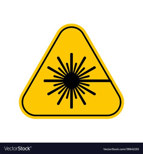 Laser Radiation Hazard Warning Sign Yellow Vector Image