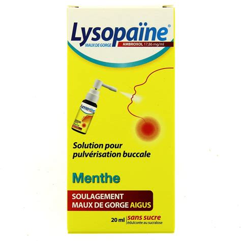 Lysopaïne Menthe Collutoire 20ml Pharmacie Illicopharma