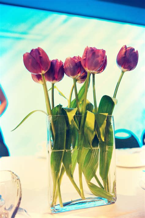 Perfect Centerpiece Idea Purple Tulips Minnesota Weddings
