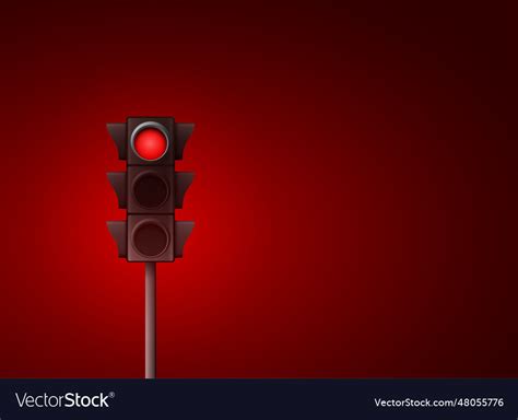 Red Traffic Light Background Signal Stoplight Vector Image