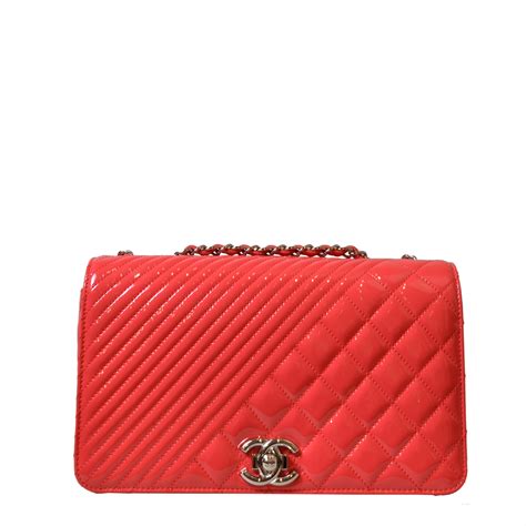 Chanel Bag Timeless 26 Rabat Patent Leather Coral