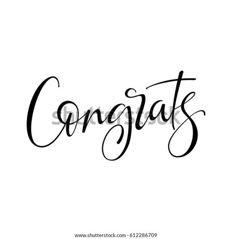 Congrats Hand Drawn Lettering Modern Brush Stock Vector Royalty Free