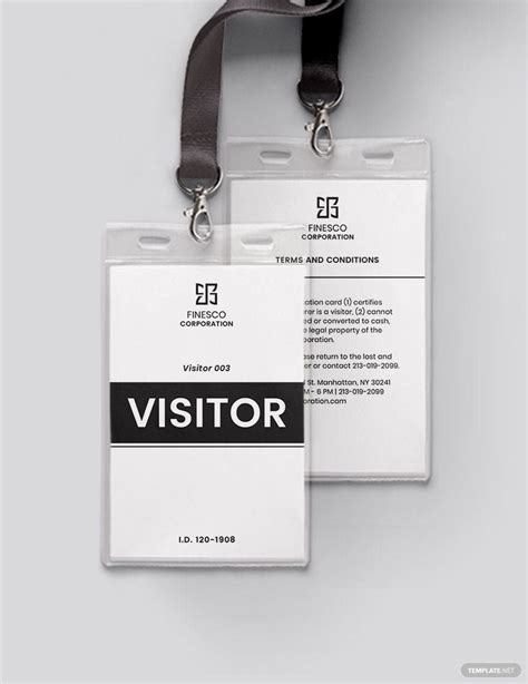 Hospital Visitor Id Card Template In Pages Word Illustrator Psd
