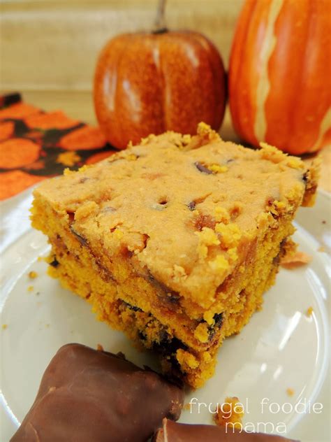 Frugal Foodie Mama Pumpkin Butterfinger Blondies A Total Recipe Makeover