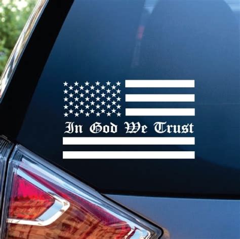 In God We Trust American Flag Window Decal Sticker Made In Usa