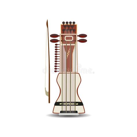 Vector Illustration Of Sarangi Indian String Bowed Musical Instrument