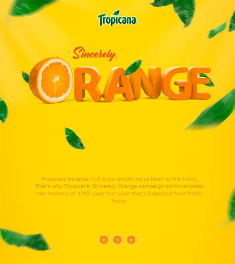 Tropicana Sincerely Orange On Behance
