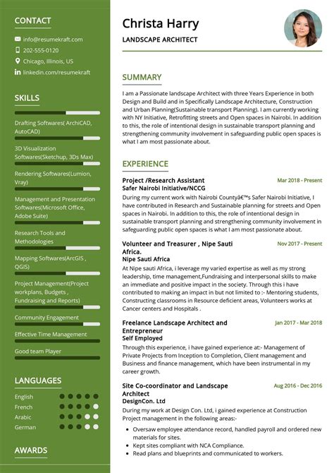 Landscape Architect Resume Example For Resume Worded Vrogue