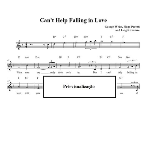 Cant Help Falling In Love Partitura Partituras Agora