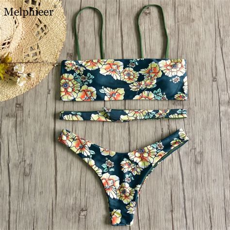 2018 Summer Beachwear Floral Print Bikinis Set Brazilian Bikini Swimwear Women Swimsuit Biquini