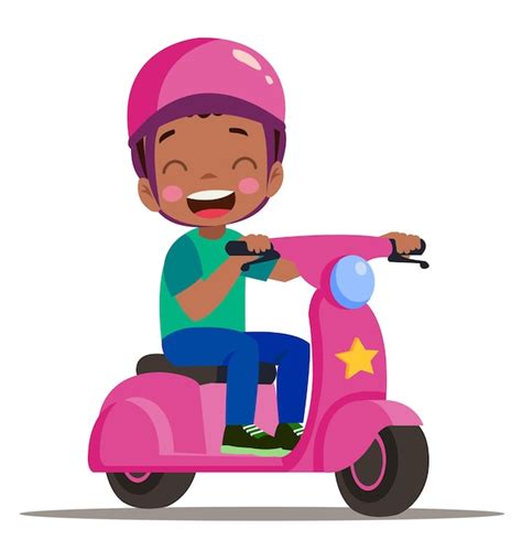 Premium Vector Cartoon Delivery Boy Riding A Scooter