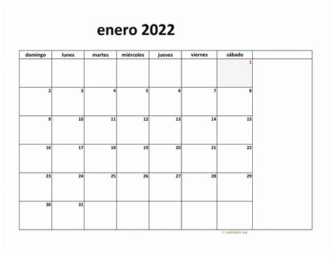 Calendario Enero 2022 De México