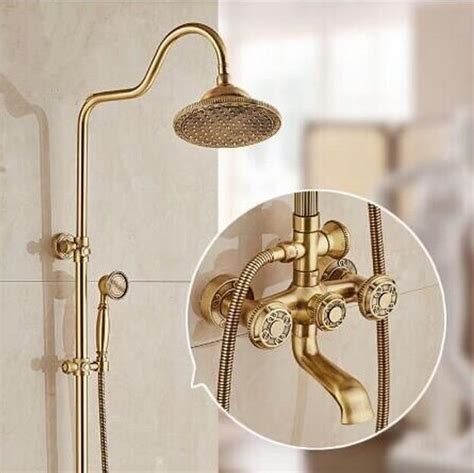 That is, do they just unscrew? New Luxury Antique Brass Carving Rainfall Shower Sets ...