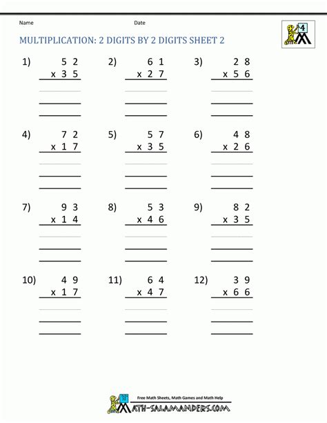 Grade 4 Multiplication Worksheets Pdf Times Tables Multiplication