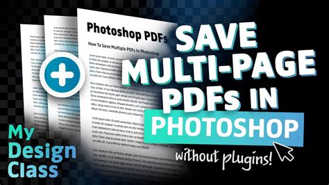 How To Save Multi Page Pdfs In Photoshop Youtube
