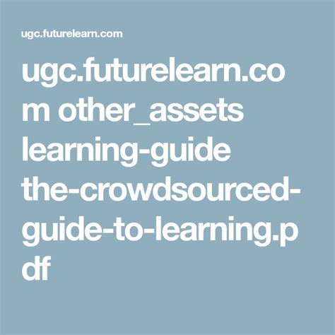 Otherassets Learning Guide The Crowdsourced Guide