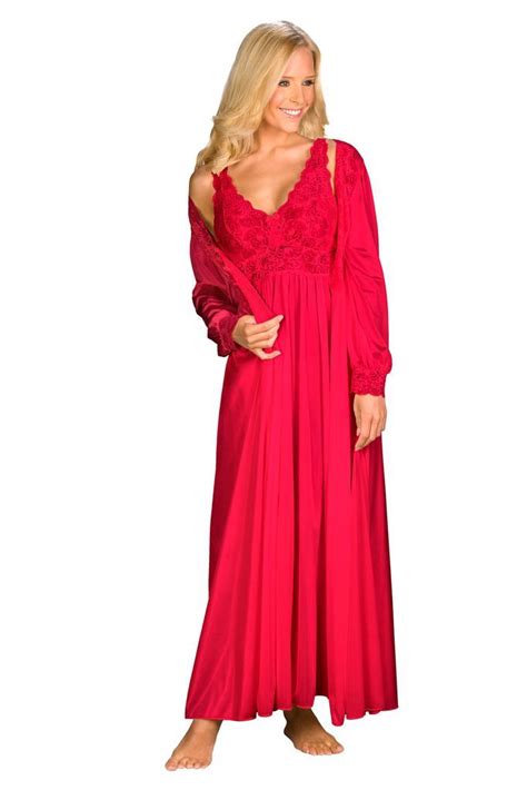 Shadowline Silhouette Long Gown And Robe Set Night Gown Peignoir