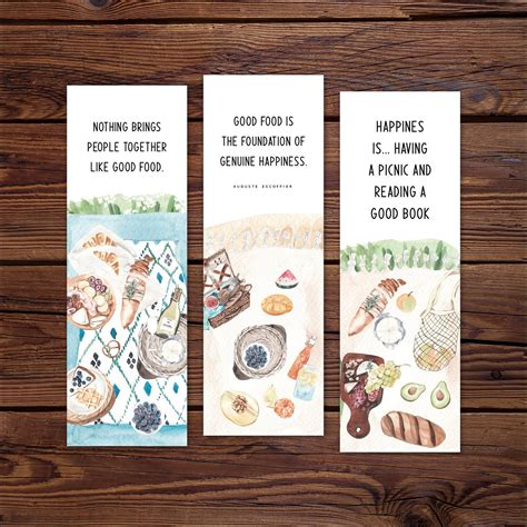Books And Food Bookmark Printable — On Book Street