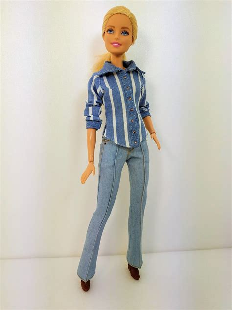 Barbie Clothes Barbie Jeans Denim Pants For Barbie Doll M2m Etsy