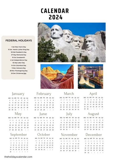 Federal Holidays 2024 With Year Calendar In Pdf