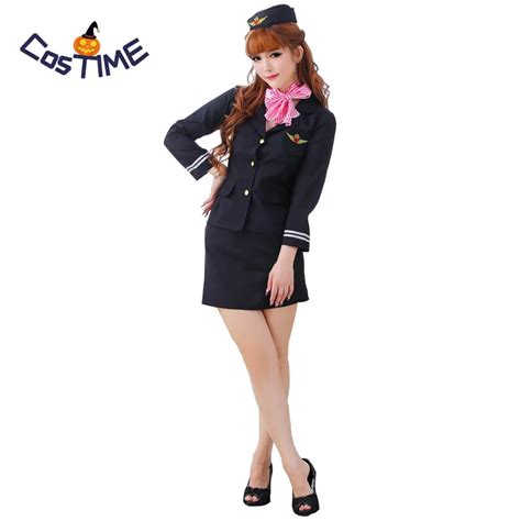 Airline Stewardess Uniform Women Sexy Professional Uniform Skies Flight Attendant Costume