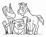Animals Coloring Farm Library Clipart Fun Cliparts sketch template