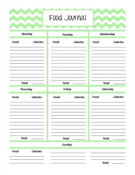 21 Free Food Journal Template Word Excel Formats