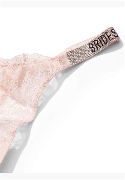 Buy Victorias Secret Neutrals Bombshell Shine Strap Lace Thong Panty