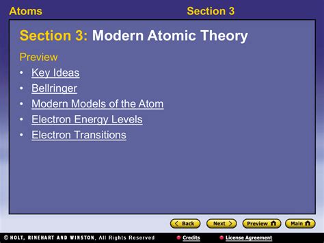 Section 3 Modern Atomic Theory Atoms Section 3