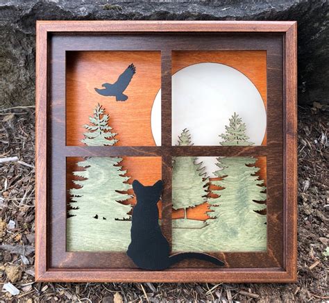 3d Precision Laser Cut Shadow Box Handcrafted Wood Scene Etsy