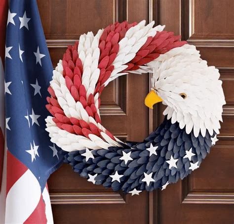 From patriotic porch ideas to 4th of july tablescapes, there are red, white and blue decor ideas for every room in your home. American Eagle Wreath - Patriotic Front Door Wreath by ...