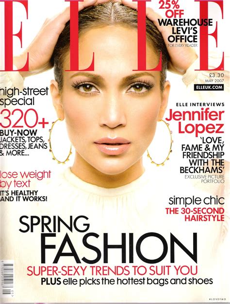 Cover Of Elle Uk With Jennifer Lopez May 2007 Id7847