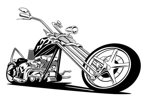 Custom American Chopper Motorcycle Vector Illustration Vector Art At Vecteezy