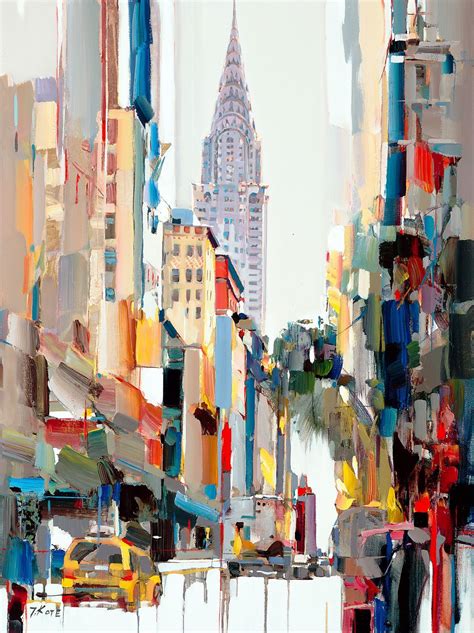 Chrystler Building By Josef Kote City Painting Cityscape Art City Art