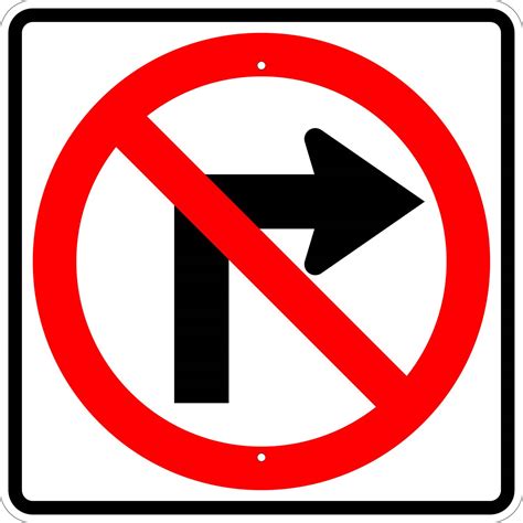 No Right Turn Symbol Road Sign R3 1s Cheap Street Signs