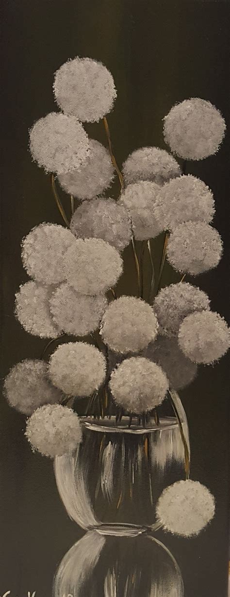 Das schöne am malen mit acryl sind die vielseitigen techniken, in der die. Pusteblumen Vase - Weiß, Acrylmalerei, Blumen, Braun von Karin Haase bei KunstNet