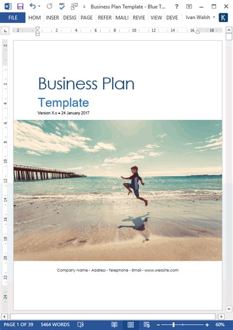 Business Plan Templates 40 Page Ms Word 10 Free Excel Spreadsheets