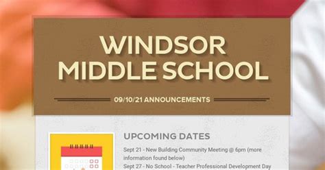 Windsor Middle School Smore Newsletters