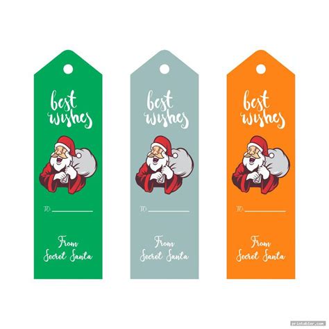 Cute Secret Santa Tags Printable