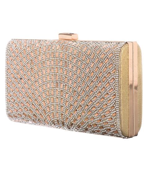 Buy Acute Gold Metal Box Clutch At Best Prices In India Snapdeal