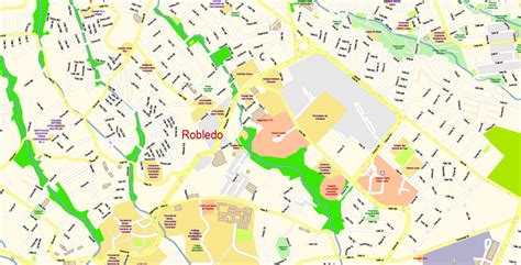 Medellin Colombia Map Vector Exact City Plan High Detailed Street Map