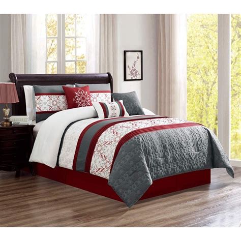 Maybe you would like to learn more about one of these? Embroidered 7 Piece Bedding Set, Holiday Burgundy red ...