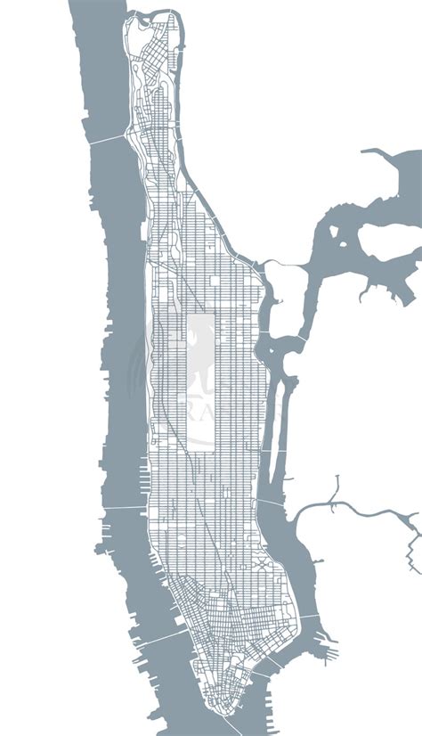 Manhattan Map New York City Grid Map Print Etsy