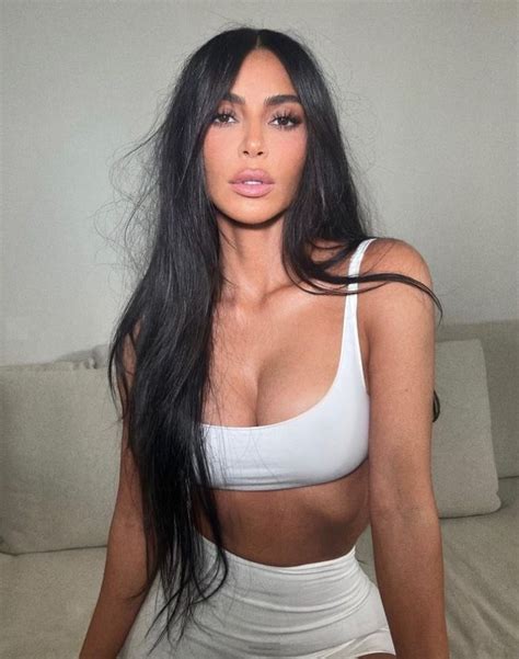 kim kardashian puts on busty display as she goes make up free in black string ʙικιɴι daily celeby